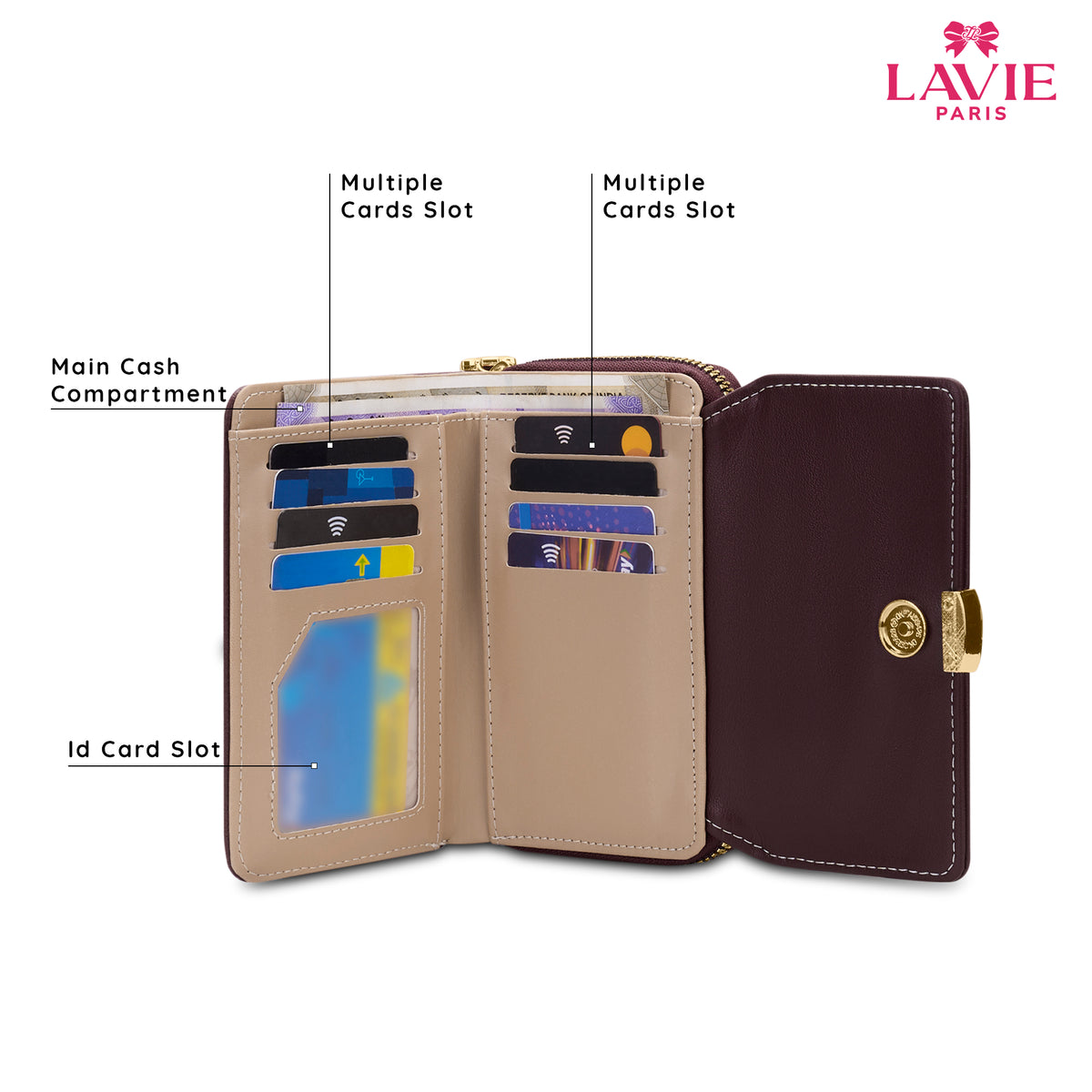 Soft Neomee Trifold Medium Wine Wallet