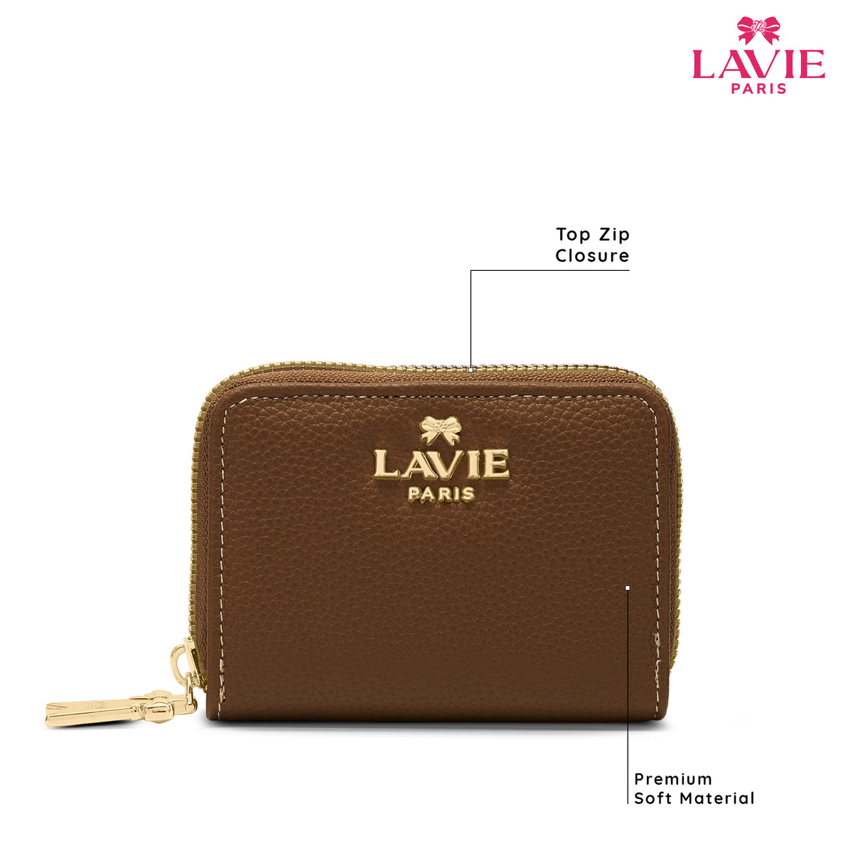 Soft Bracia Card Small Tan Wallet