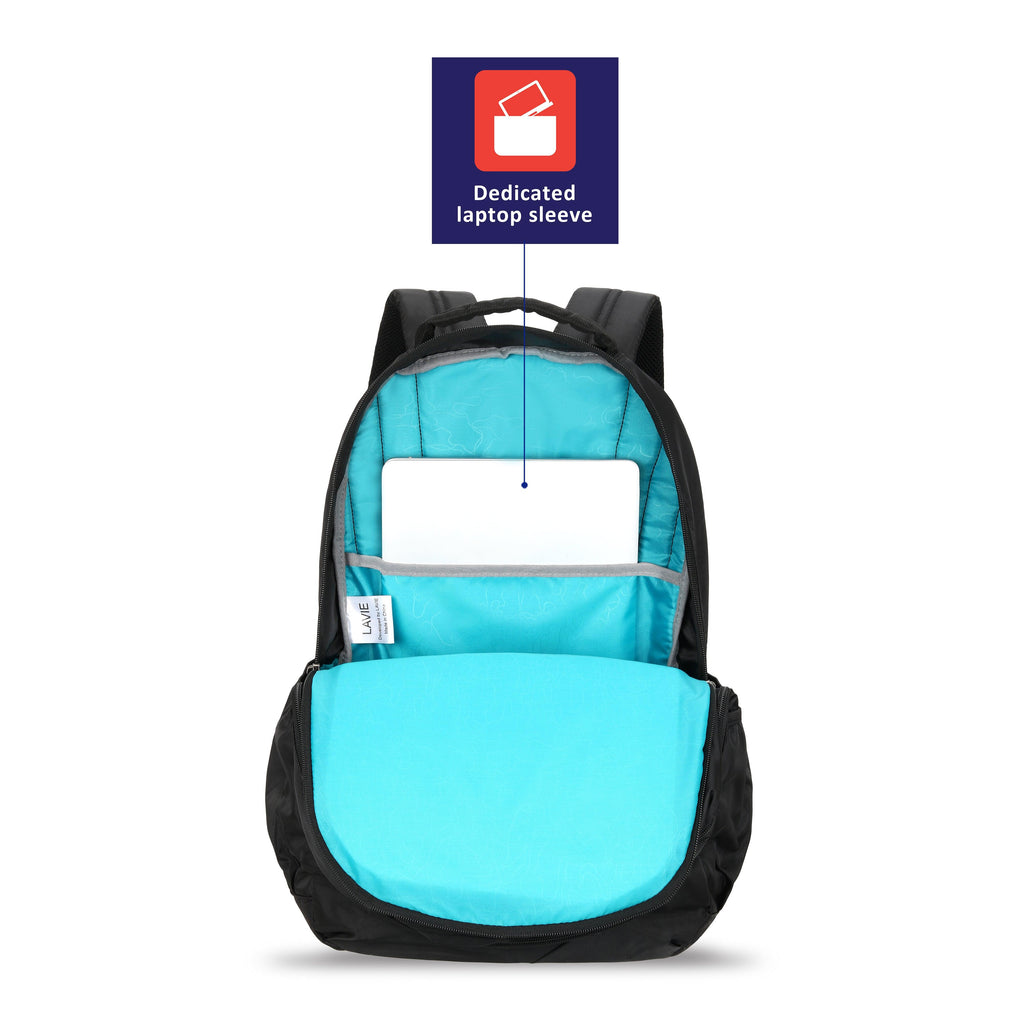 Lavie Sport Jarvis 28 Ltrs Laptop Backpack | School College Bag For Boys & Girls Black - Lavie World