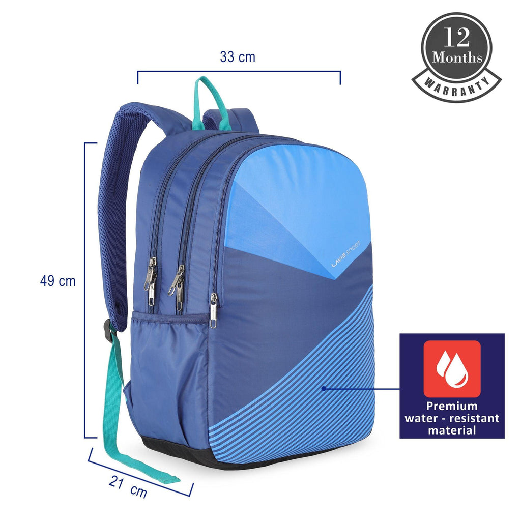 Lavie Sport Perk 36 litres Laptop Backpack | School College Bag For Boys & Girls Navy - Lavie World