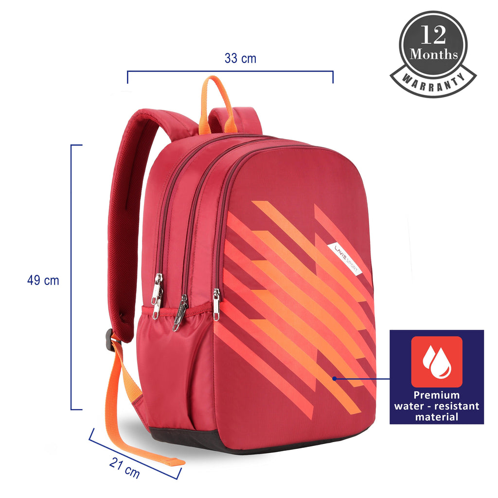 Lavie_Sport_Charge_36_Litres_Laptop_Backpack_|_School_College_Bag_For_Boys_&_Girls_Maroon