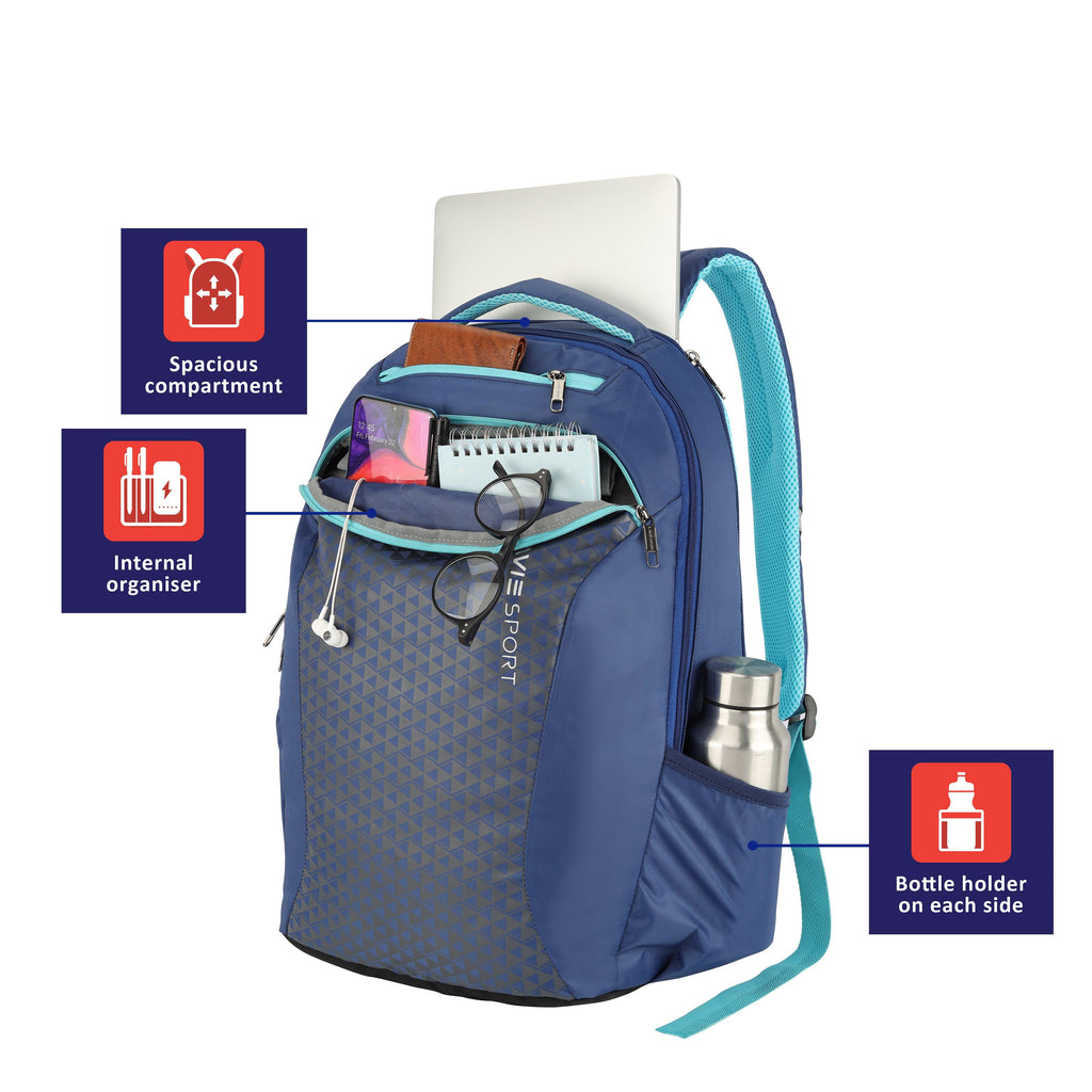 Lavie Sport Rapid 36 Litres Laptop Backpack For Men And Women | College Bags For Boys Green - Lavie World
