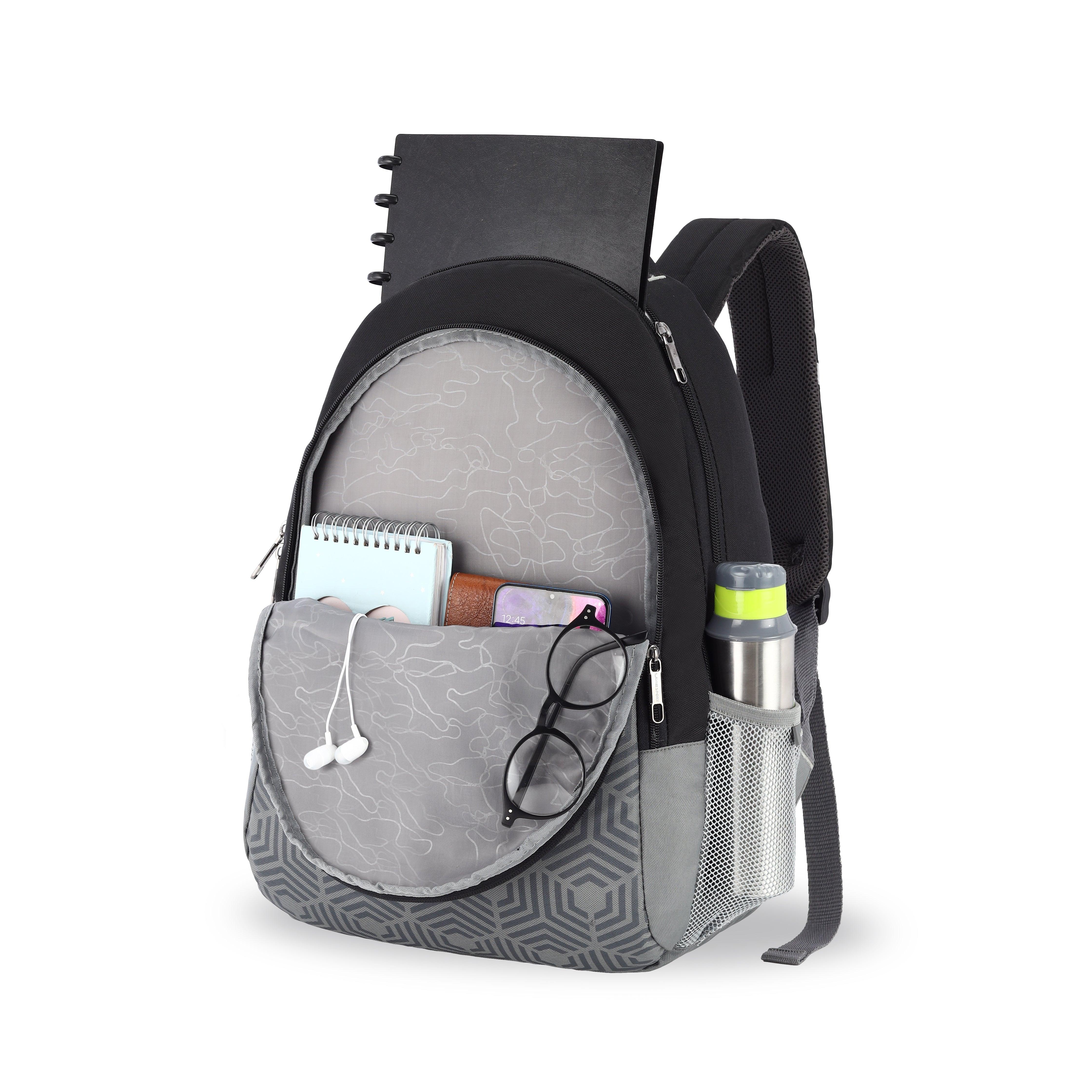 Lavie Sport Hexa 24L Casual School Bag For Boys & Girls Black - Lavie World