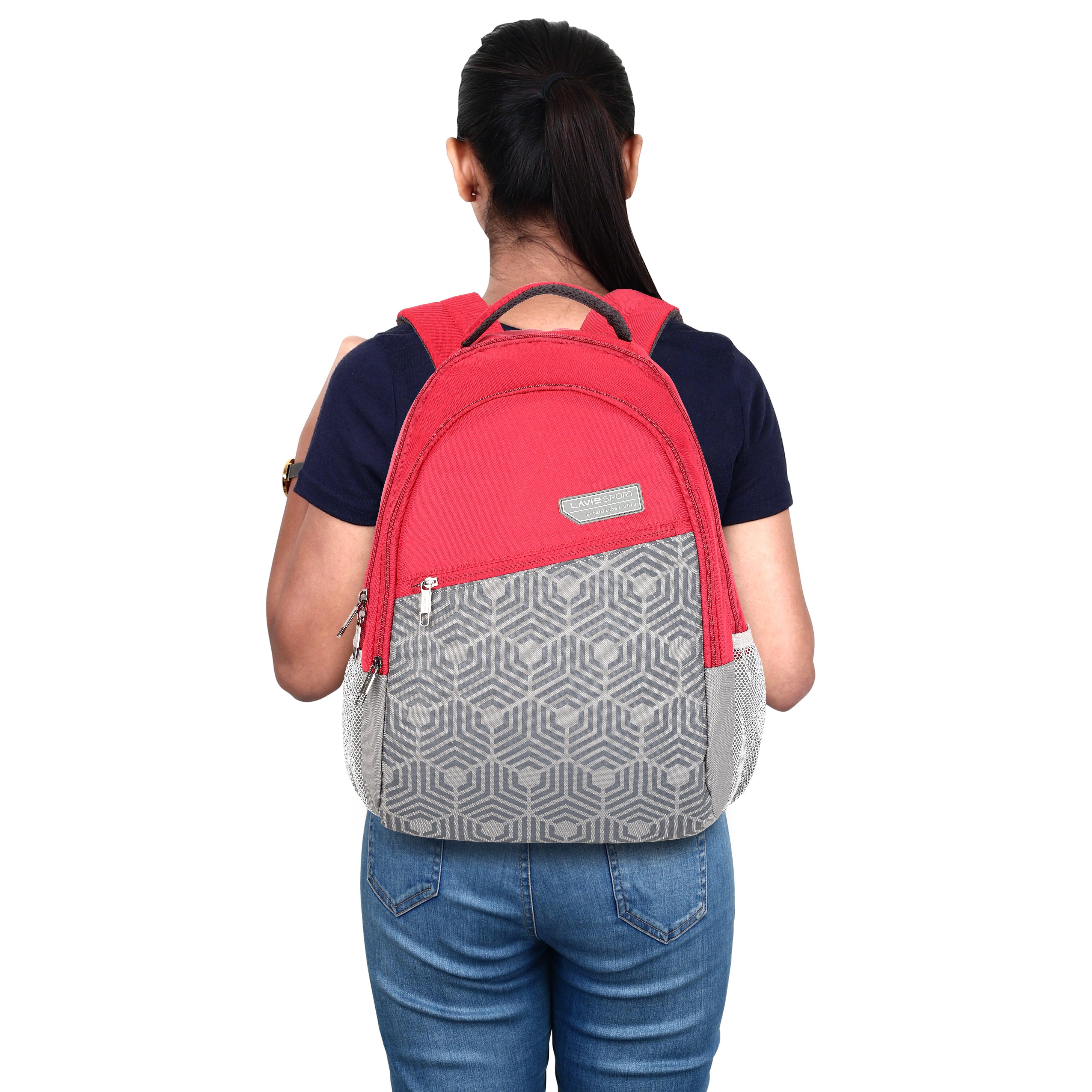 Lavie Sport Hexa 24L Casual School Bag For Boys & Girls Red - Lavie World