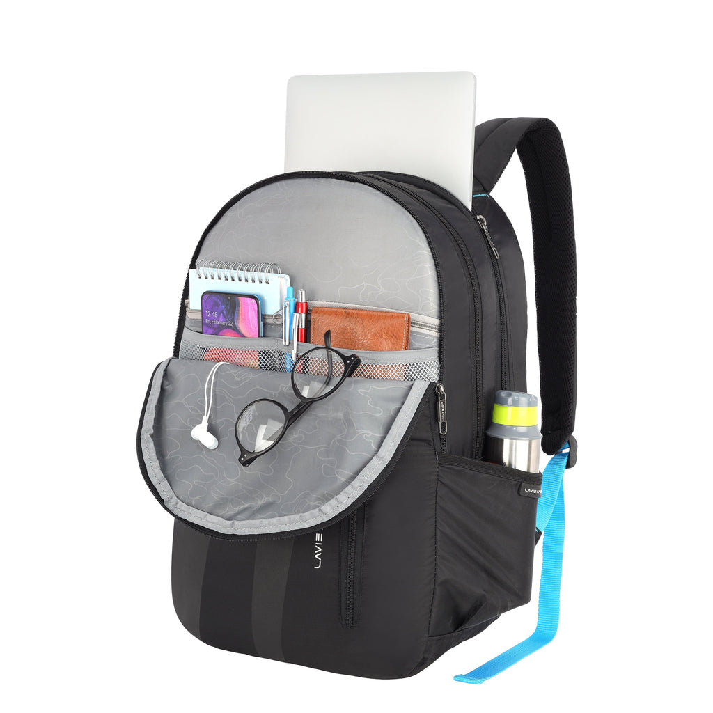 Lavie Sport Bolt 31L Laptop Backpack For Men & Women | College Bag For Boys & Girls Black - Lavie World