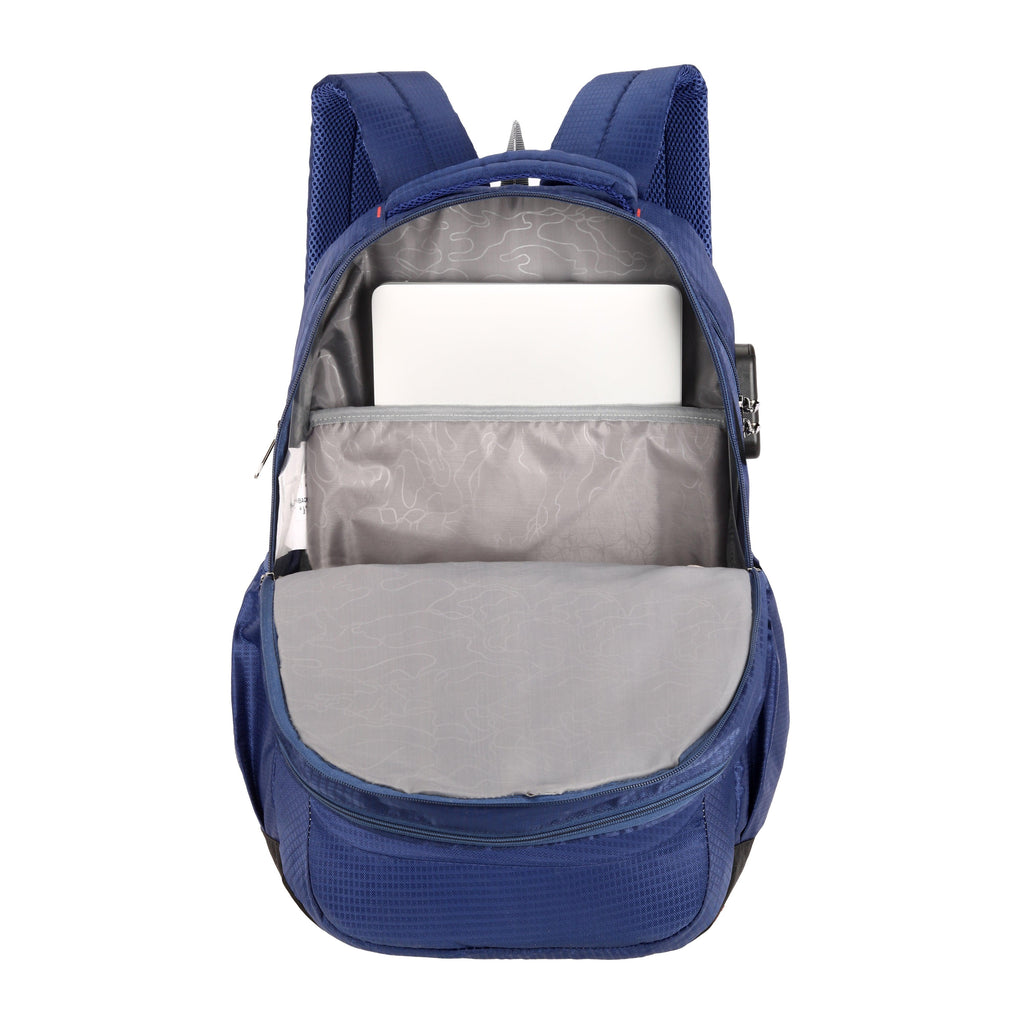Lavie Sport Graph 31L Laptop Backpack with Raincover & Combi-lock For Men & Women|Boys & Girls Navy - Lavie World