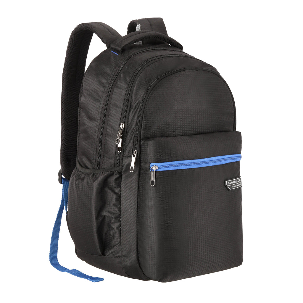 Lavie Sport Axis 31L Laptop Backpack with Raincover & Combi-lock For Men & Women|Boys & Girls Black - Lavie World