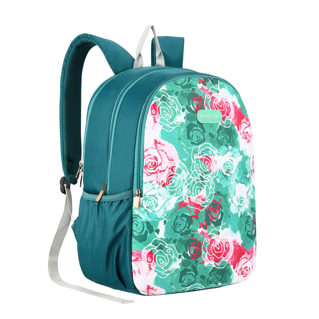 Lavie Sport Rose - 17.5" 26 Litres Casual Backpack | School College Bag For Boys & Girls Mint - Lavie World