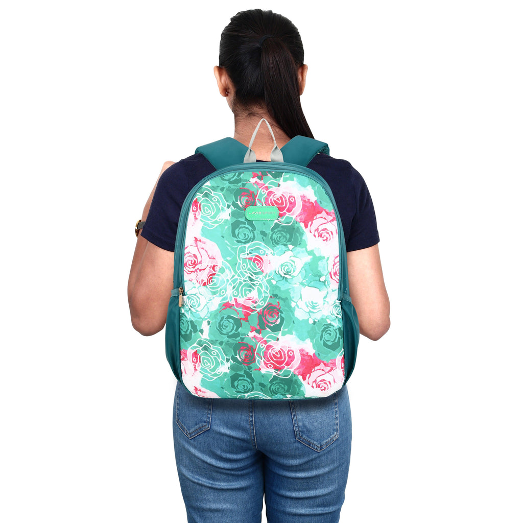 Lavie Sport Rose - 17.5" 26 Litres Casual Backpack | School College Bag For Boys & Girls Mint - Lavie World