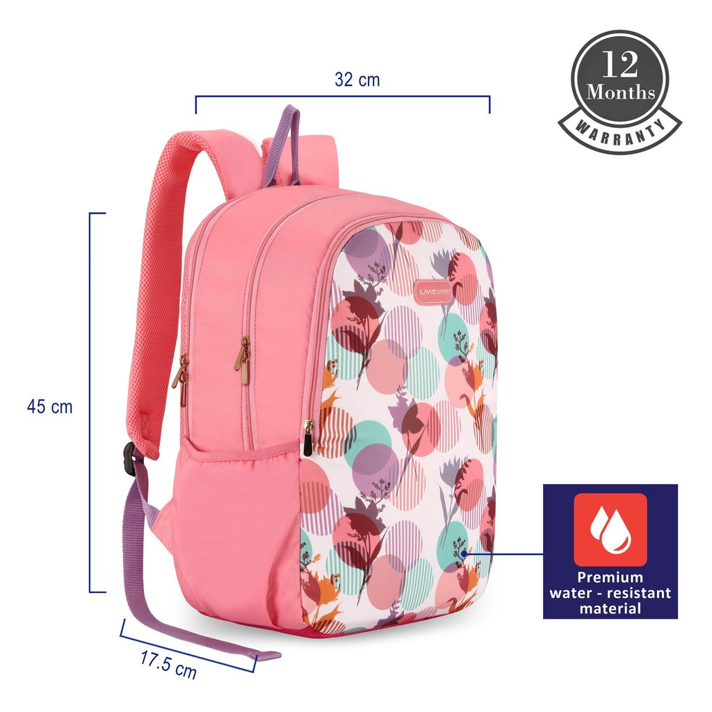 Lavie Sport Pops 17.5" Boy'S/Girl'S School Bag - 27 Litres Pink - Lavie World