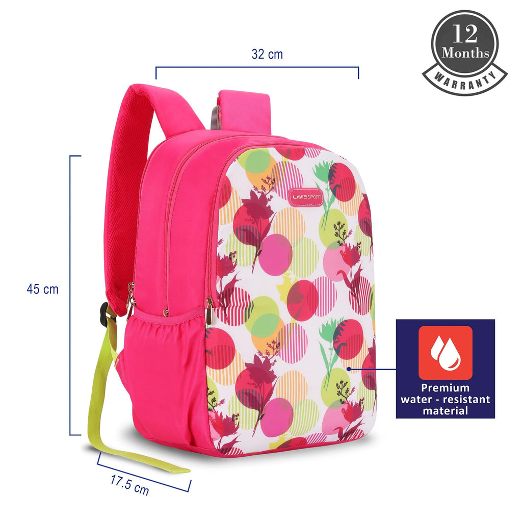 Lavie Sport Pops 17.5" Boy'S/Girl'S School Bag - 27 Litres Magenta - Lavie World