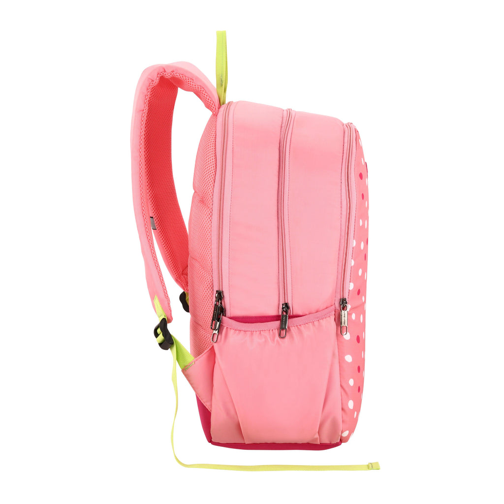 Lavie Sport Gems - 17.5" 26 Litres Casual Backpack | School College Bag For Boys & Girls Pink - Lavie World