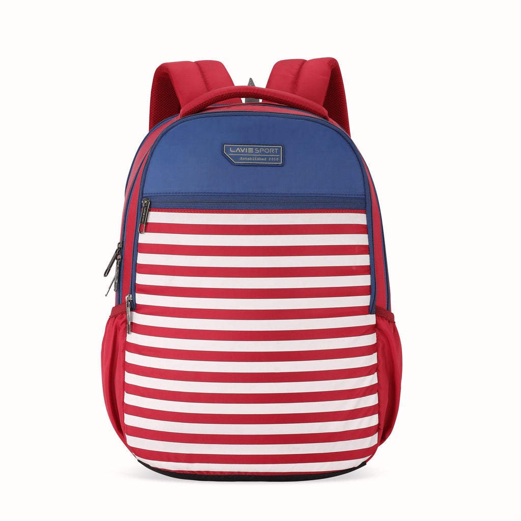 Lavie Sport Nautical 26L Printed School Backpack for Girls Red - Lavie World