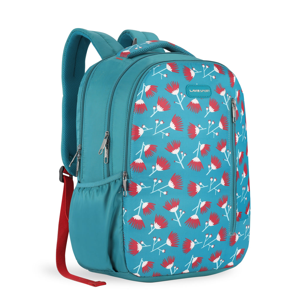 Lavie Sport Tinybloom 26L Floral Printed School Backpack for Girls Teal - Lavie World