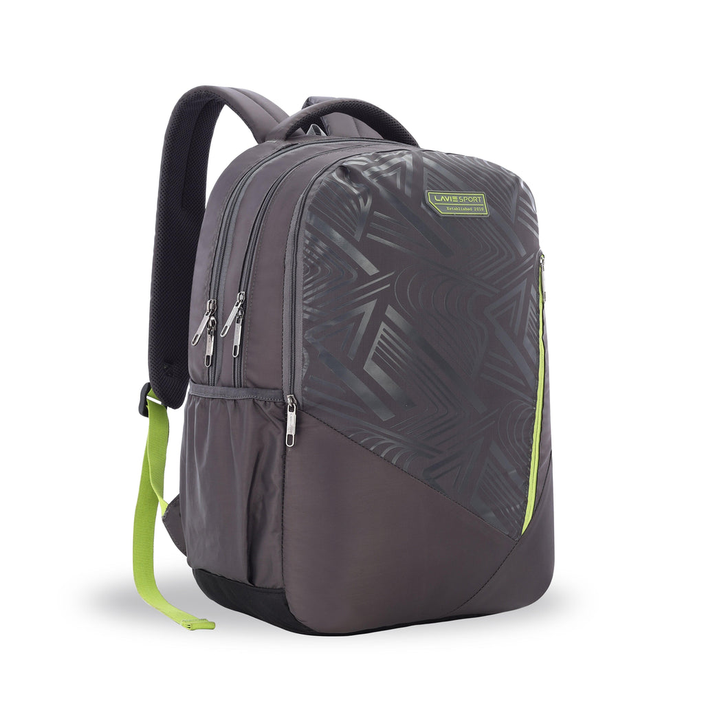 Lavie Sport Zeta Plus 31L Backpack With Raincover For Men & Women Grey - Lavie World