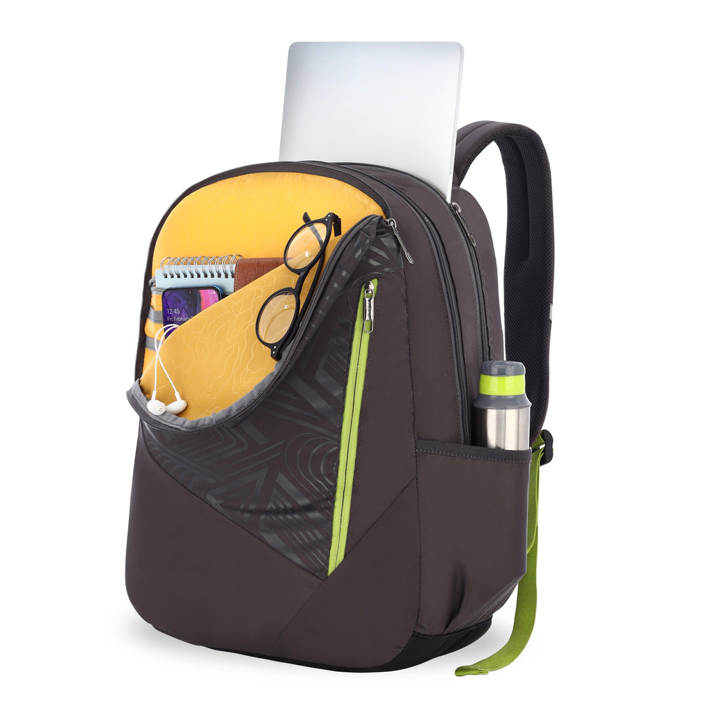 Lavie Sport Zeta Plus 31L Backpack With Raincover For Men & Women Grey - Lavie World