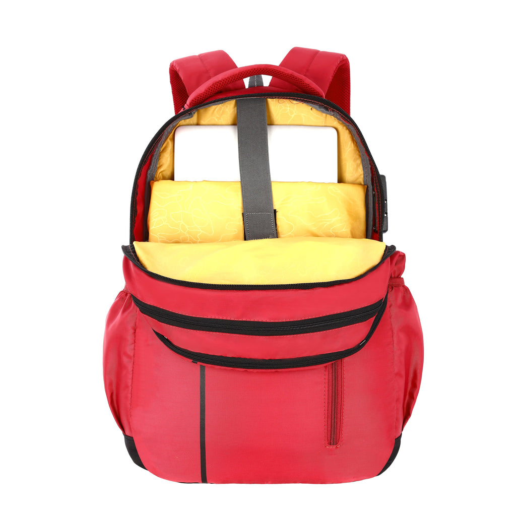 Lavie Sport Streak 36L Anti-theft Laptop Backpack For Men & Women | Laptop Bag For Boys & Girls Red - Lavie World