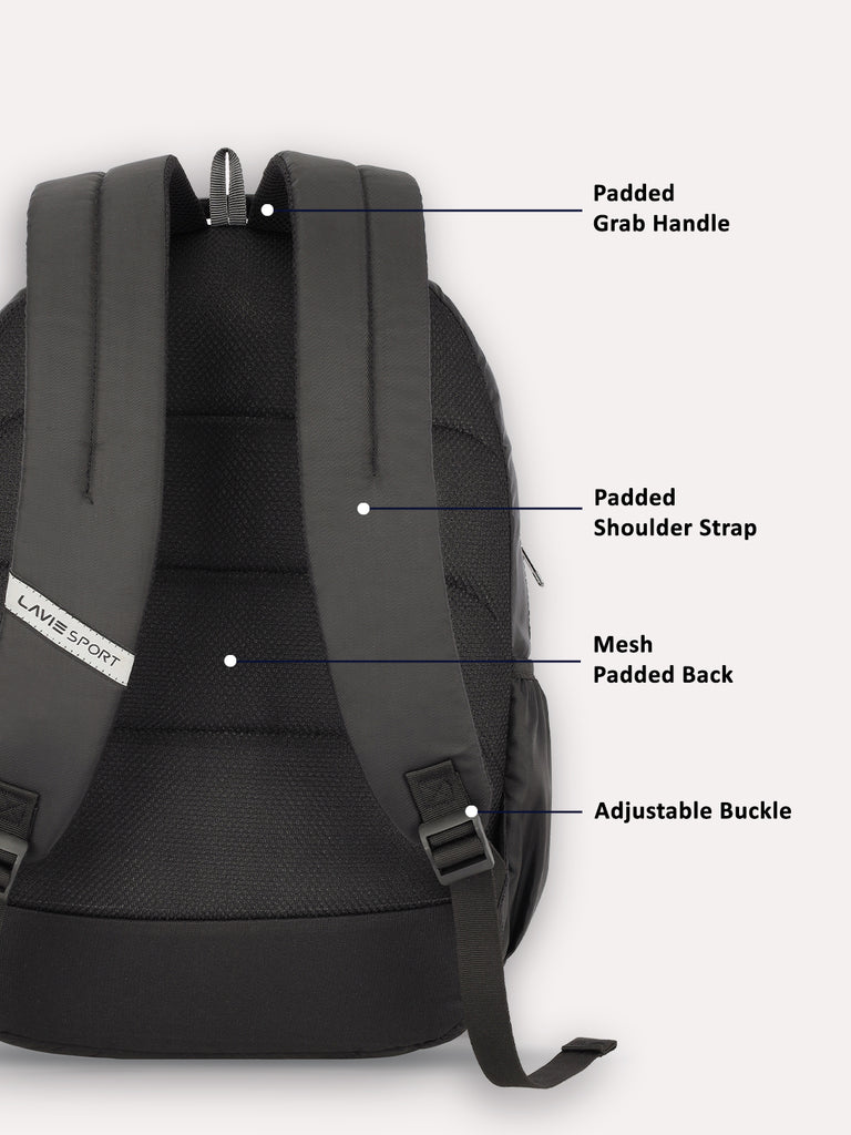 Lavie Sport Golf 36L Anti-theft Laptop Backpack For Men & Women | Laptop Bag For Boys & Girls Black - Lavie World
