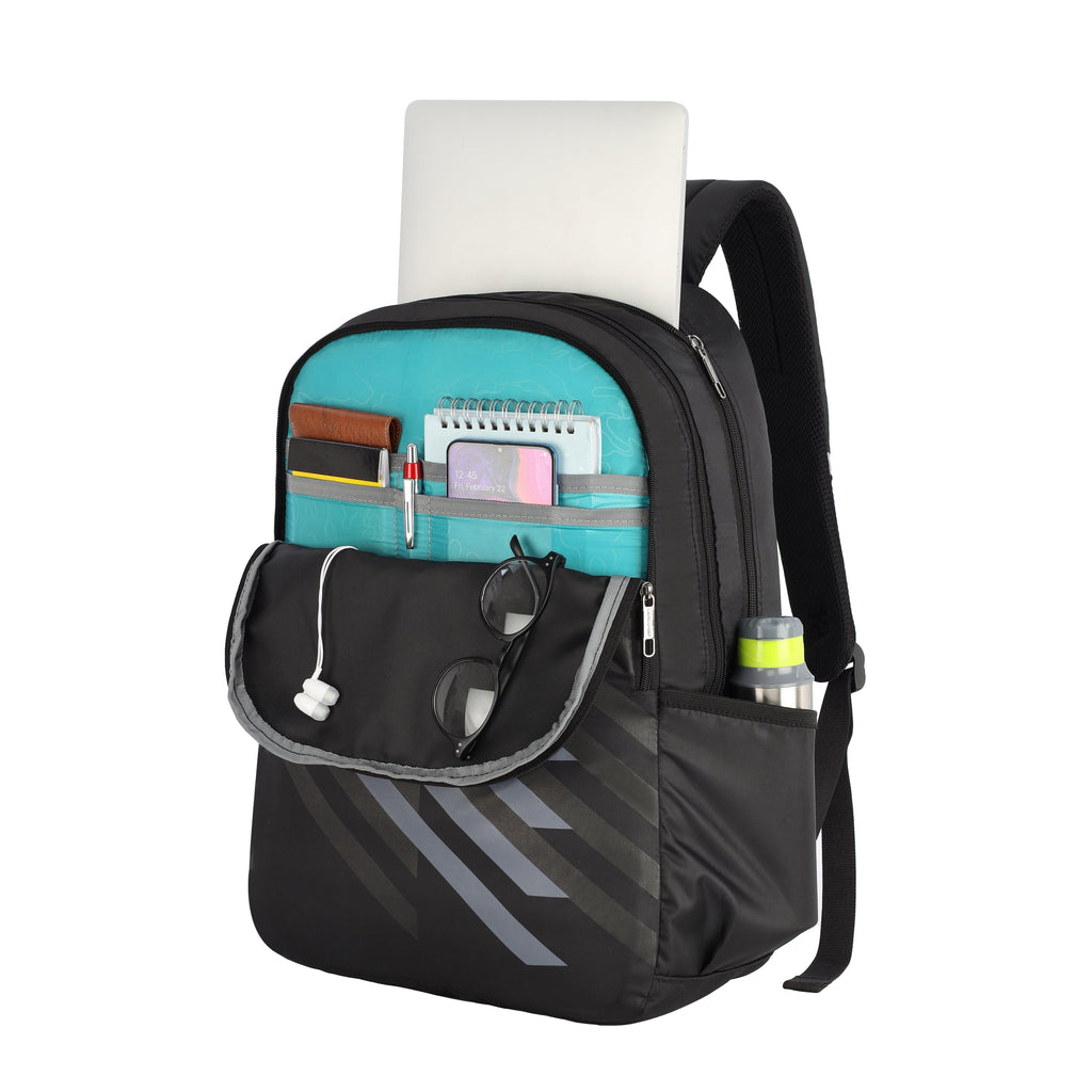 Lavie Sport Charge 36 Litres Laptop Backpack | School College Bag For Boys & Girls Black - Lavie World
