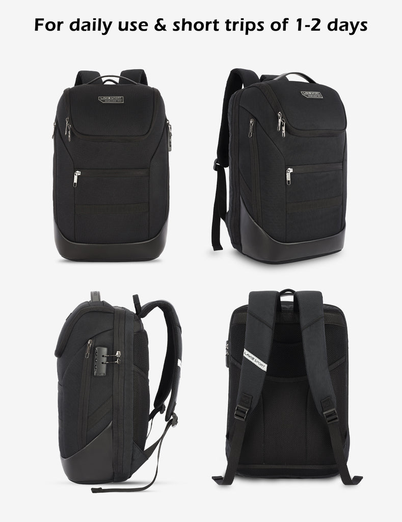 Lavie Sport Emperor 32L Anti-theft & Laptop Backpack For Men & Women |Boys & Girls Black - Lavie World