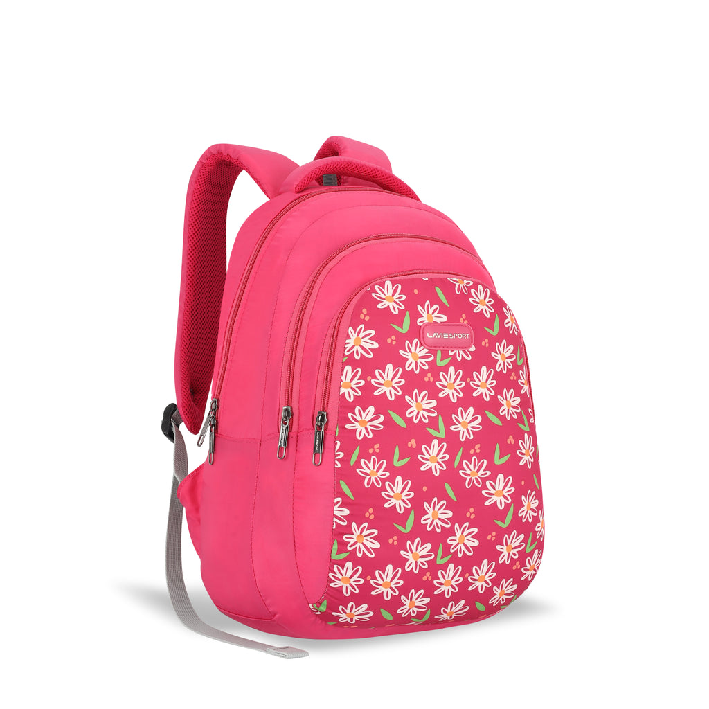 lavie-sport-daze-26l-printed-17"-school-backpack-for-girls-magenta-magenta-medium