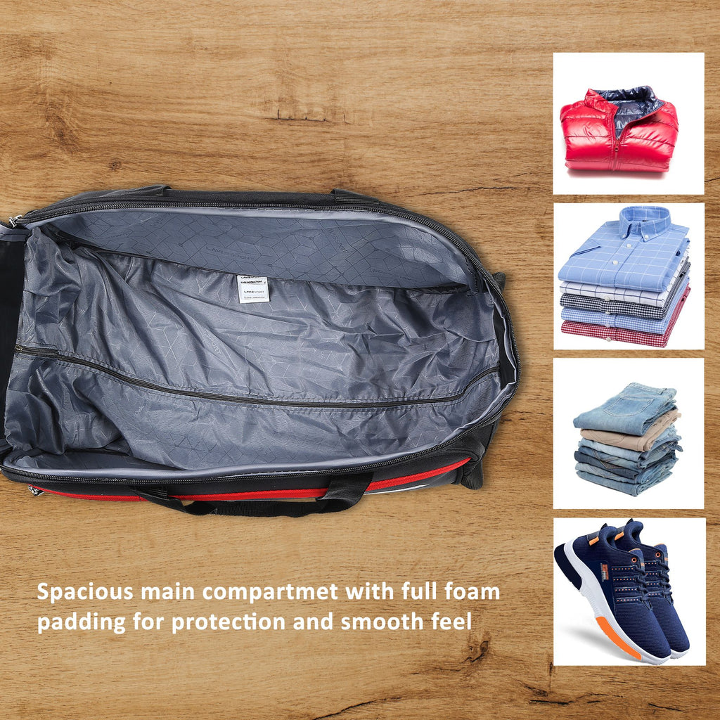 Lavie Sport Lino M Cabin Size 53 Cms Wheel Duffle Bag | 2 Wheel Duffle Bag Black - Lavie World