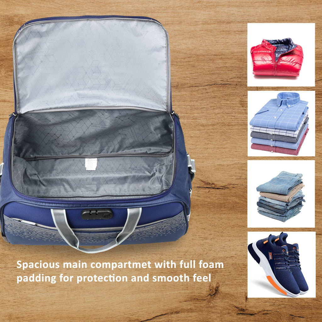 Lavie Sport Cabin Size 45 Litres Pixel Wheel Duffle Bag| | 2 Wheel Duffle Bag Navy - Lavie World