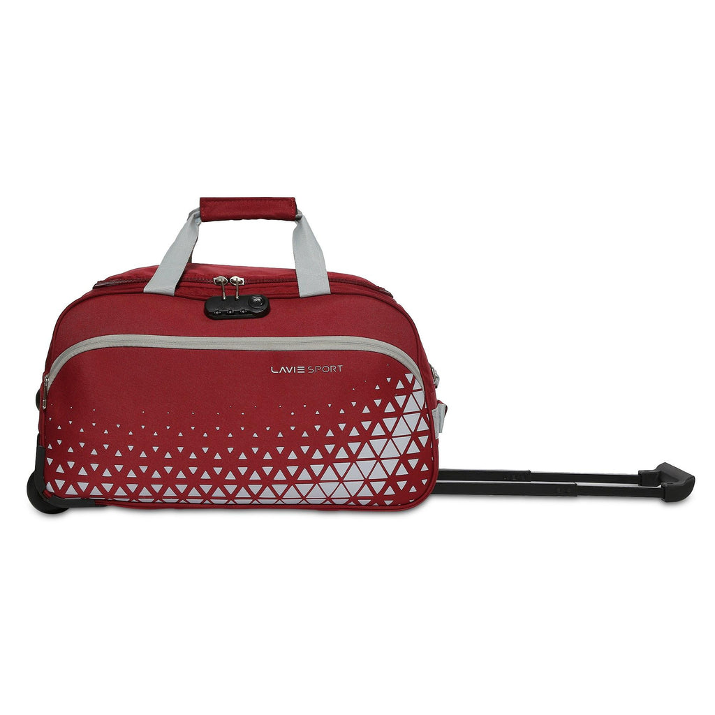 Lavie Sport 53.5 Cms Anti-Theft Arrow Wheel Duffle Bag For Travel | Luggage Bag Red - Lavie World