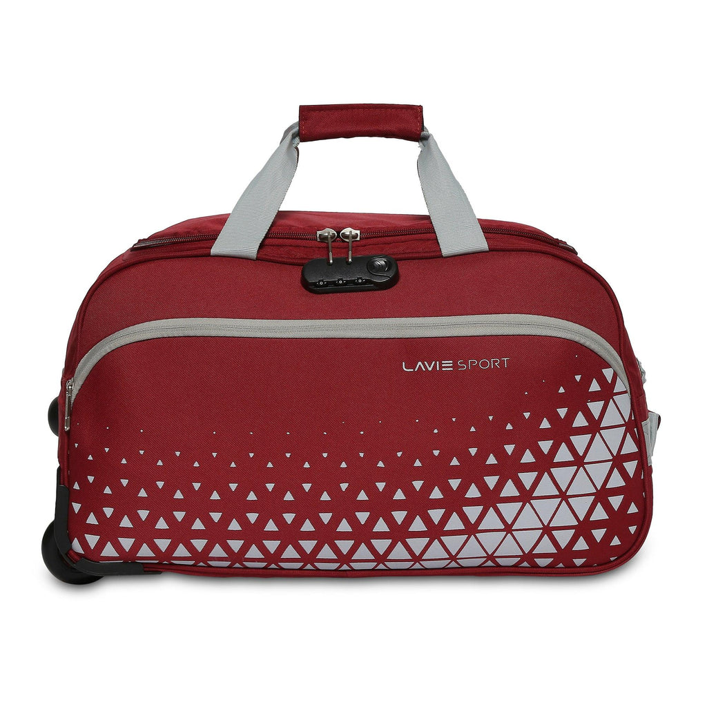 Lavie Sport 53.5 Cms Anti-Theft Arrow Wheel Duffle Bag For Travel | Luggage Bag Red - Lavie World