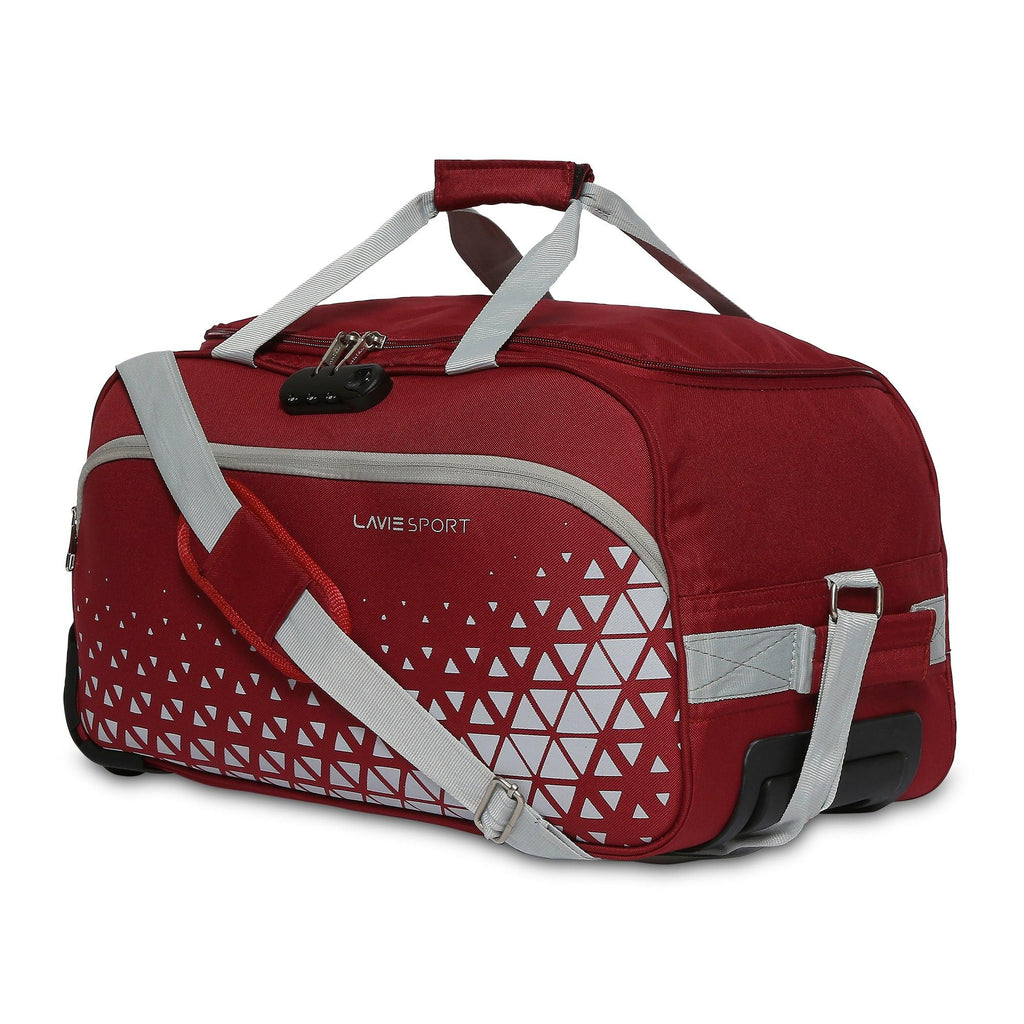 Lavie Sport 53.5 Cms Anti-Theft Arrow Wheel Duffle Bag For Travel | Luggage Bag Red - Lavie World