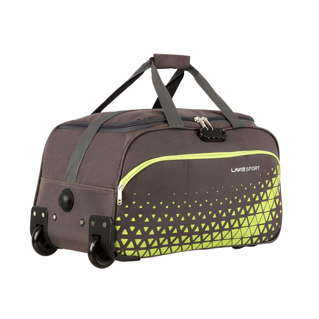 Lavie Sport 53.5 Cms Anti-Theft Arrow Wheel Duffle Bag For Travel | Luggage Bag Dk. Grey - Lavie World