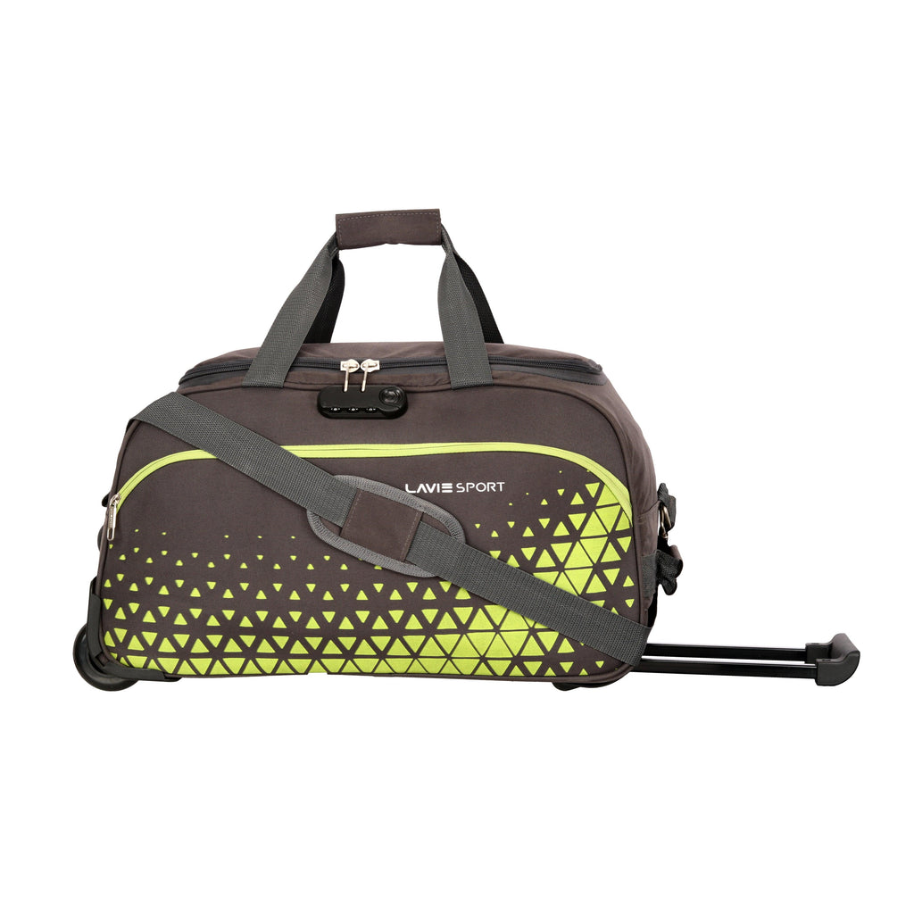 Lavie Sport 53.5 Cms Anti-Theft Arrow Wheel Duffle Bag For Travel | Luggage Bag Dk. Grey - Lavie World