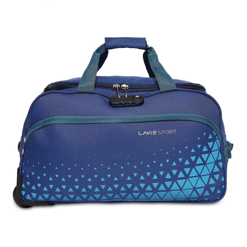 Lavie Sport 62 Cms Anti-Theft Arrow Wheel Duffle Bag For Travel | Luggage Bag Navy - Lavie World