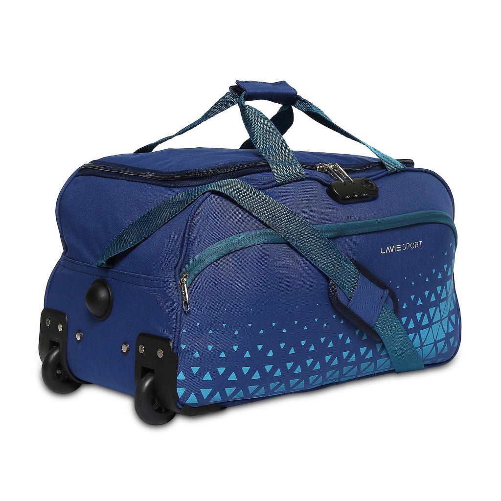 Lavie Sport 62 Cms Anti-Theft Arrow Wheel Duffle Bag For Travel | Luggage Bag Navy - Lavie World