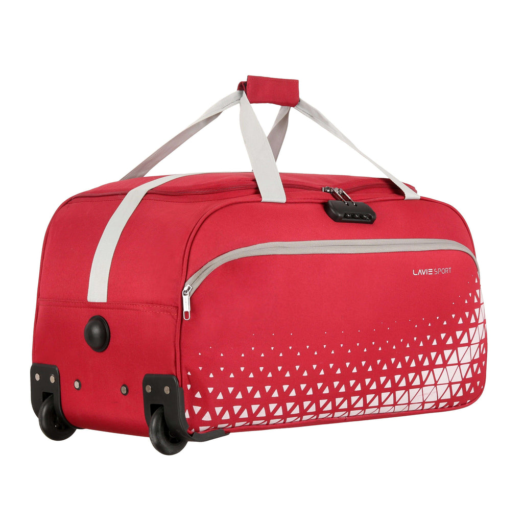 Lavie Sport 62 Cms Anti-Theft Arrow Wheel Duffle Bag For Travel | Luggage Bag Red - Lavie World