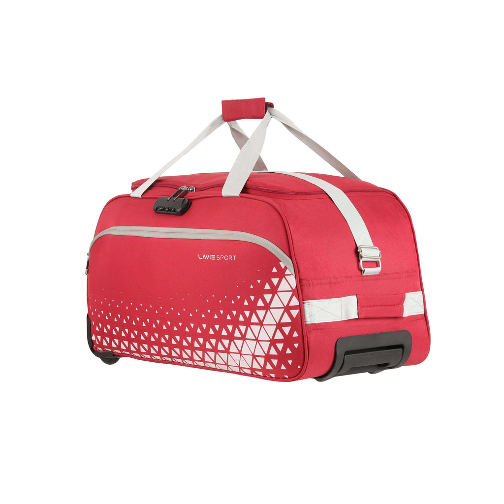 Lavie Sport 62 Cms Anti-Theft Arrow Wheel Duffle Bag For Travel | Luggage Bag Red - Lavie World