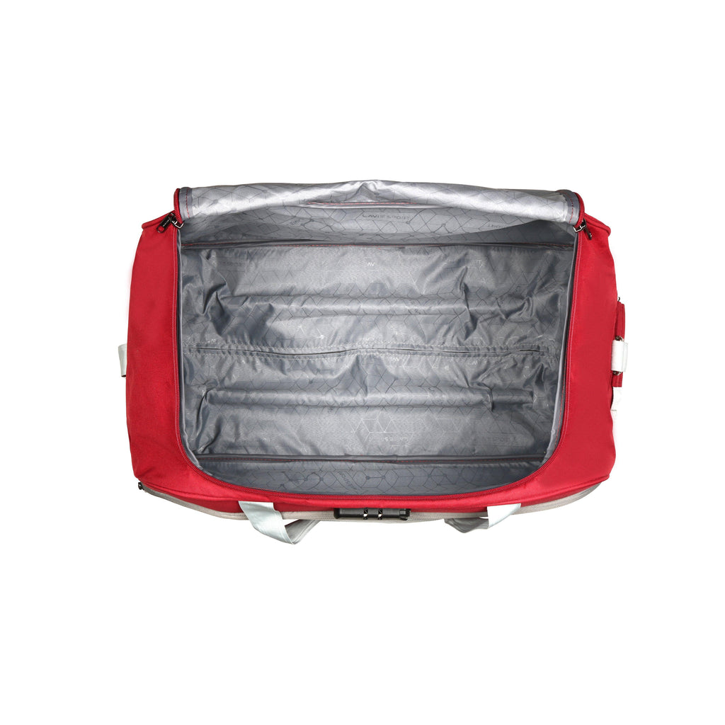 Lavie Sport 62 Cms Anti-Theft Arrow Wheel Duffle Bag For Travel | Luggage Bag Red - Lavie World