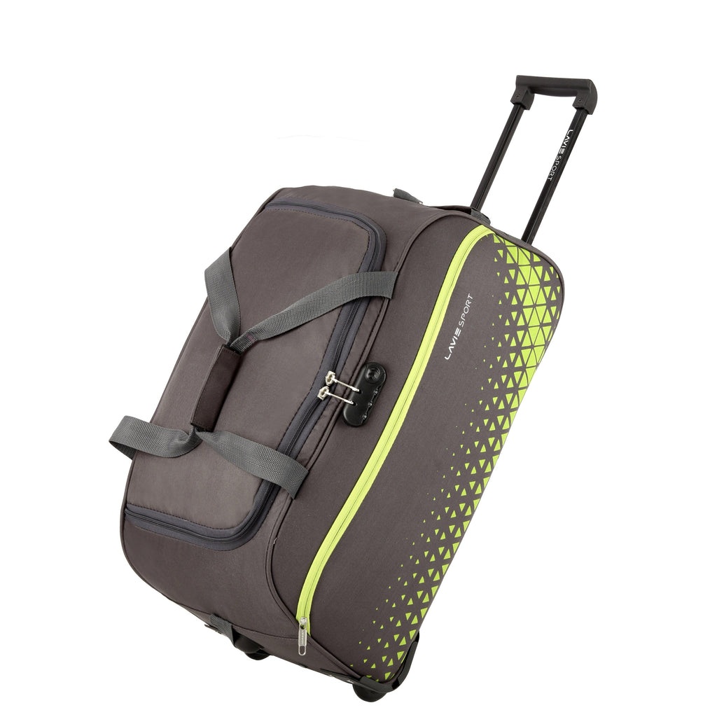 Lavie Sport 62 Cms Anti-Theft Arrow Wheel Duffle Bag For Travel | Luggage Bag Dk. Grey - Lavie World