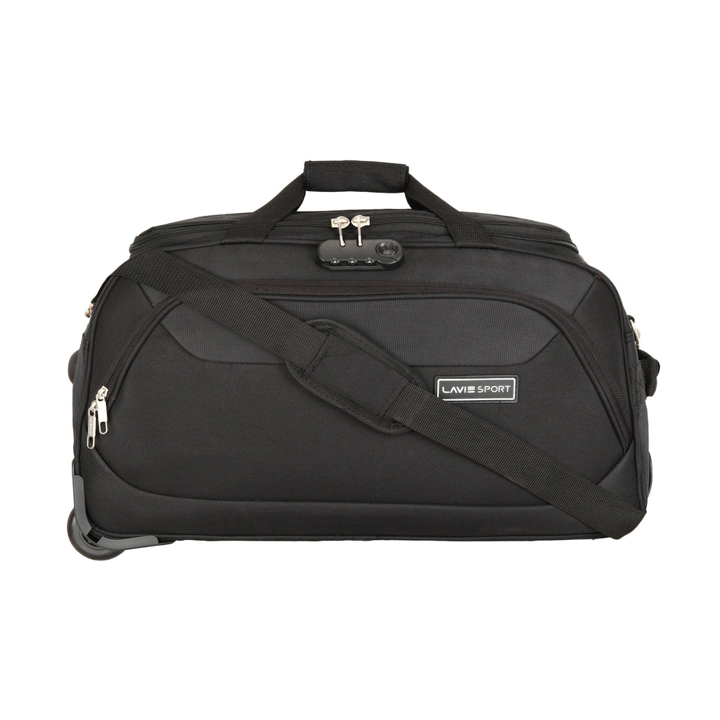Lavie Sport 57 Cms Anti-Theft Voyage Wheel Duffle Bag For Travel | Luggage Bag Black - Lavie World