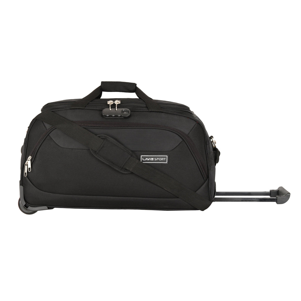 Lavie Sport 57 Cms Anti-Theft Voyage Wheel Duffle Bag For Travel | Luggage Bag Black - Lavie World