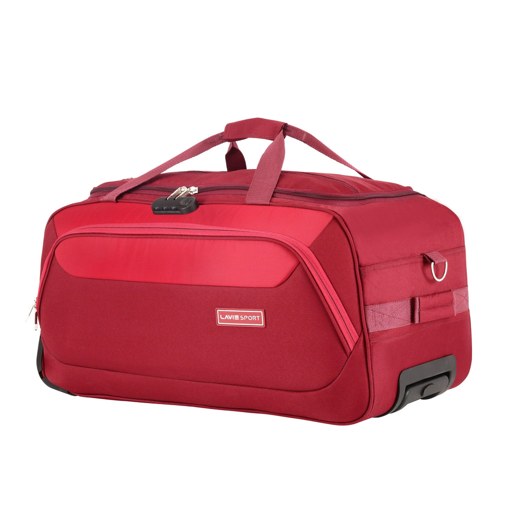 Lavie Sport 65 Cms Anti-Theft Voyage Wheel Duffle Bag For Travel | Luggage Bag Maroon - Lavie World