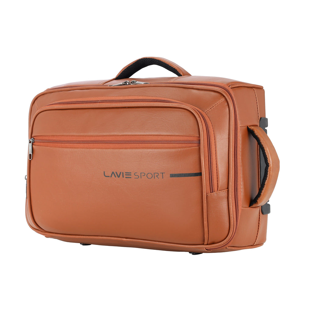 Lavie Sport 45 Cms Premium Majestic Overnighter Laptop Trolley | Luggage Bag Tan - Lavie World