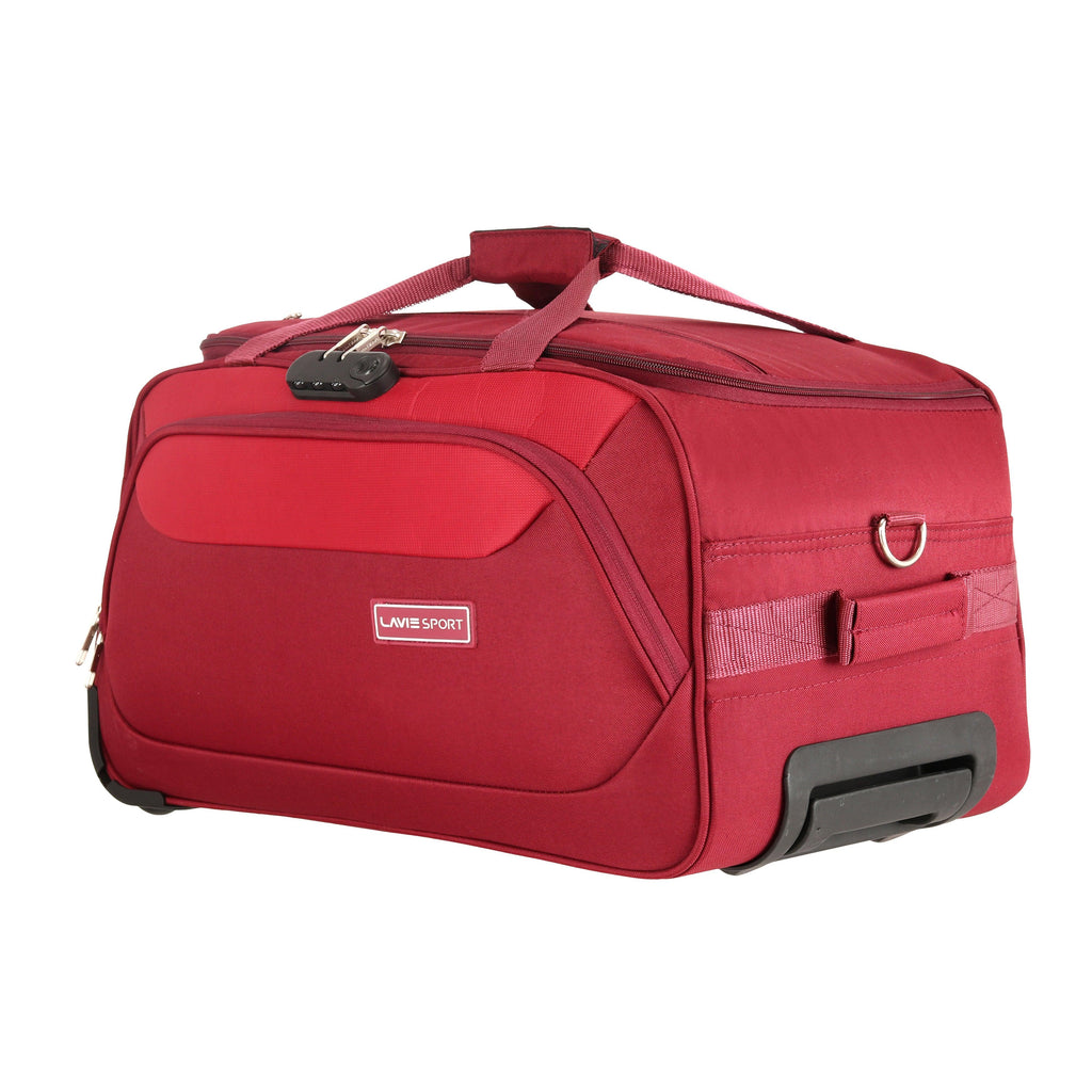 Lavie Sport 57 cms Anti-theft Sage Wheel Duffle Bag For Travel | Luggage Bag Maroon - Lavie World