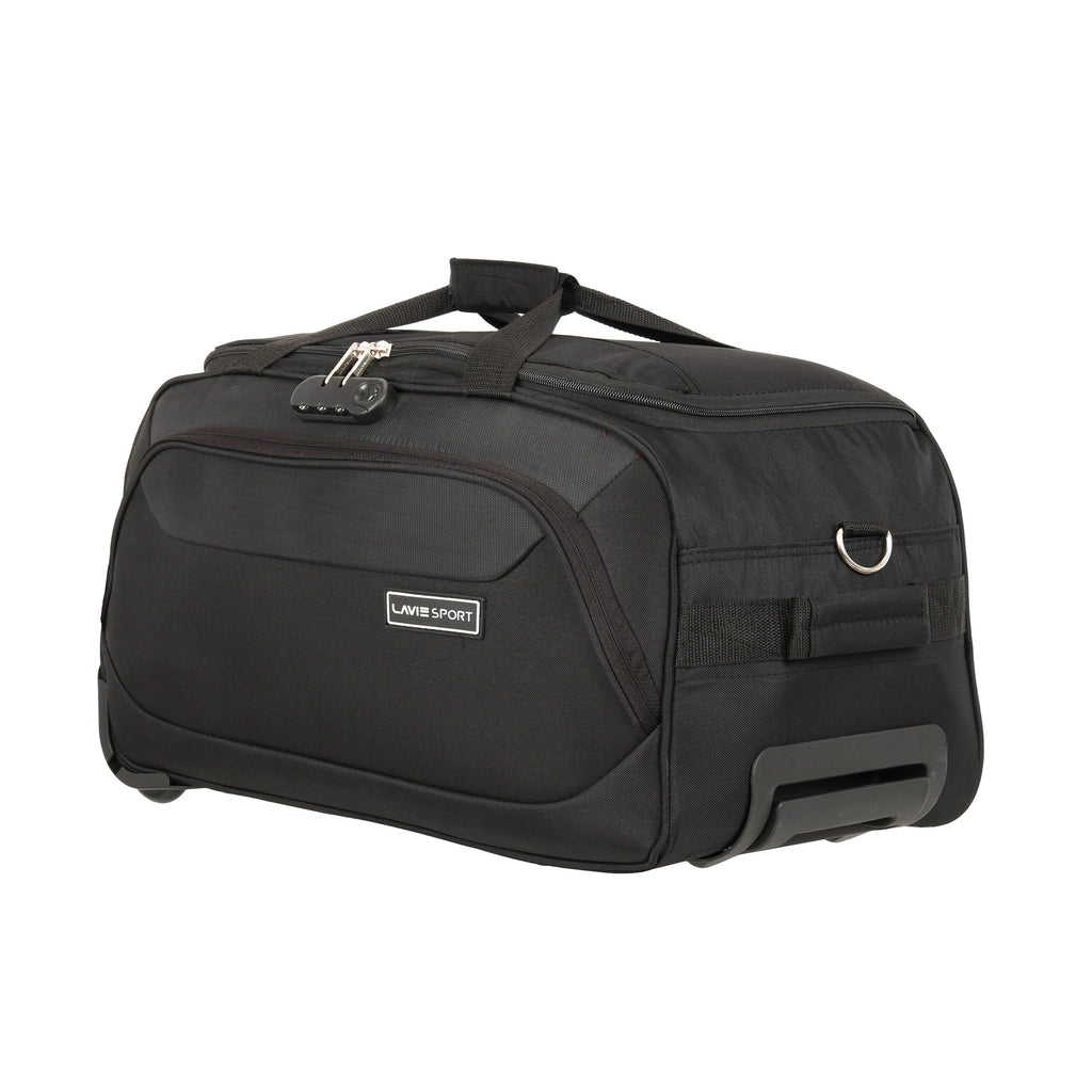 Lavie Sport 57 cms Anti-theft Sage Wheel Duffle Bag For Travel | Luggage Bag Black - Lavie World