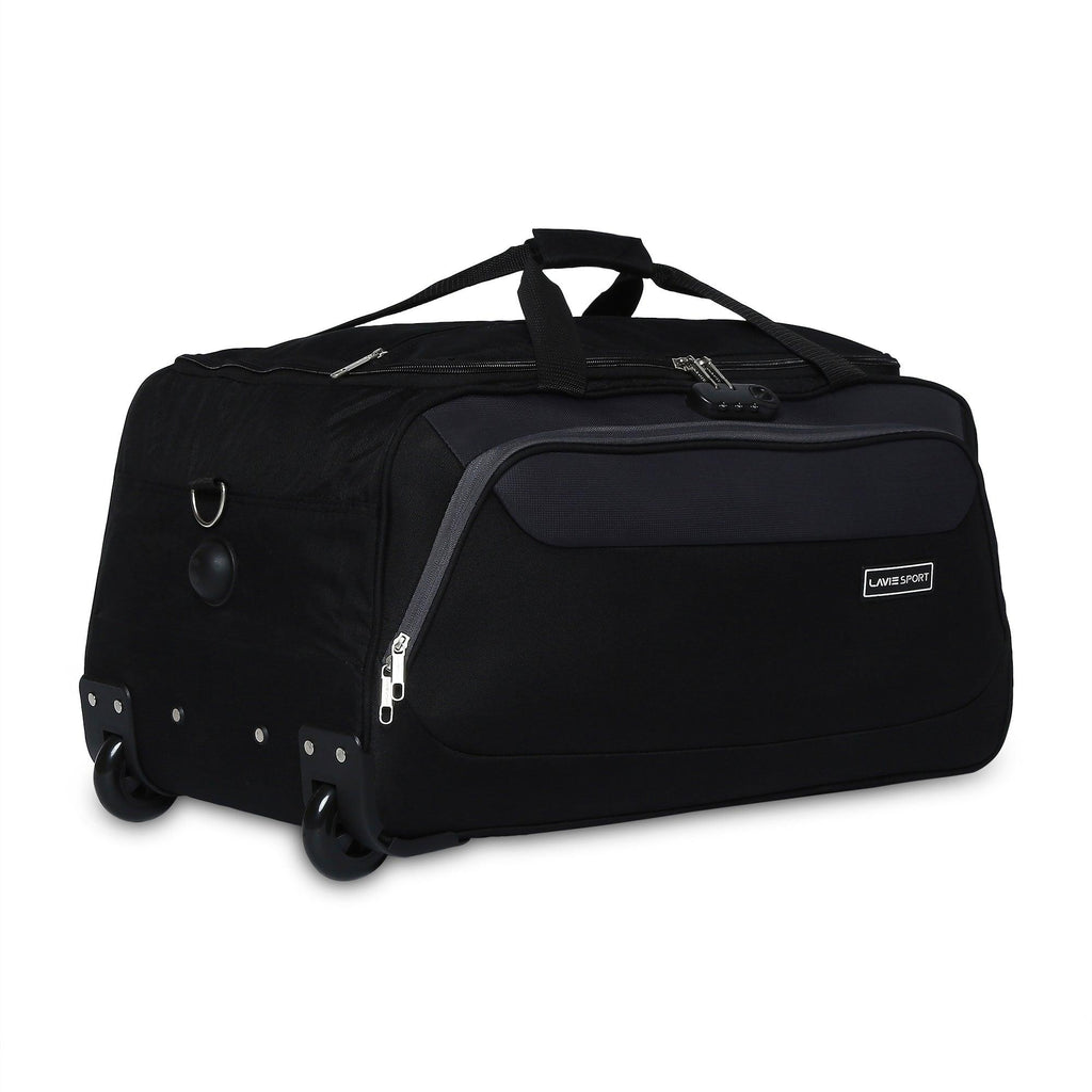 Lavie Sport 65 cms Anti-theft Sage Wheel Duffle Bag For Travel | Luggage Bag Black - Lavie World