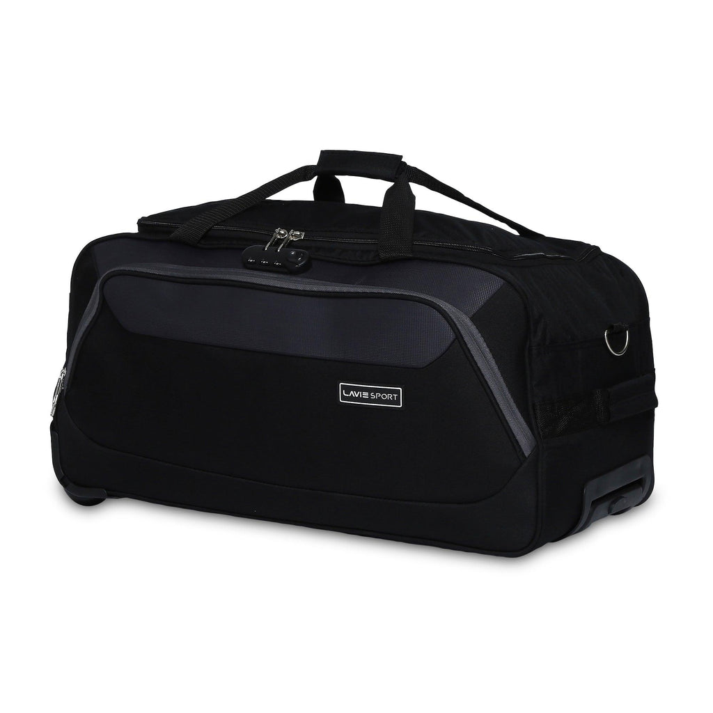 Lavie Sport 65 cms Anti-theft Sage Wheel Duffle Bag For Travel | Luggage Bag Black - Lavie World