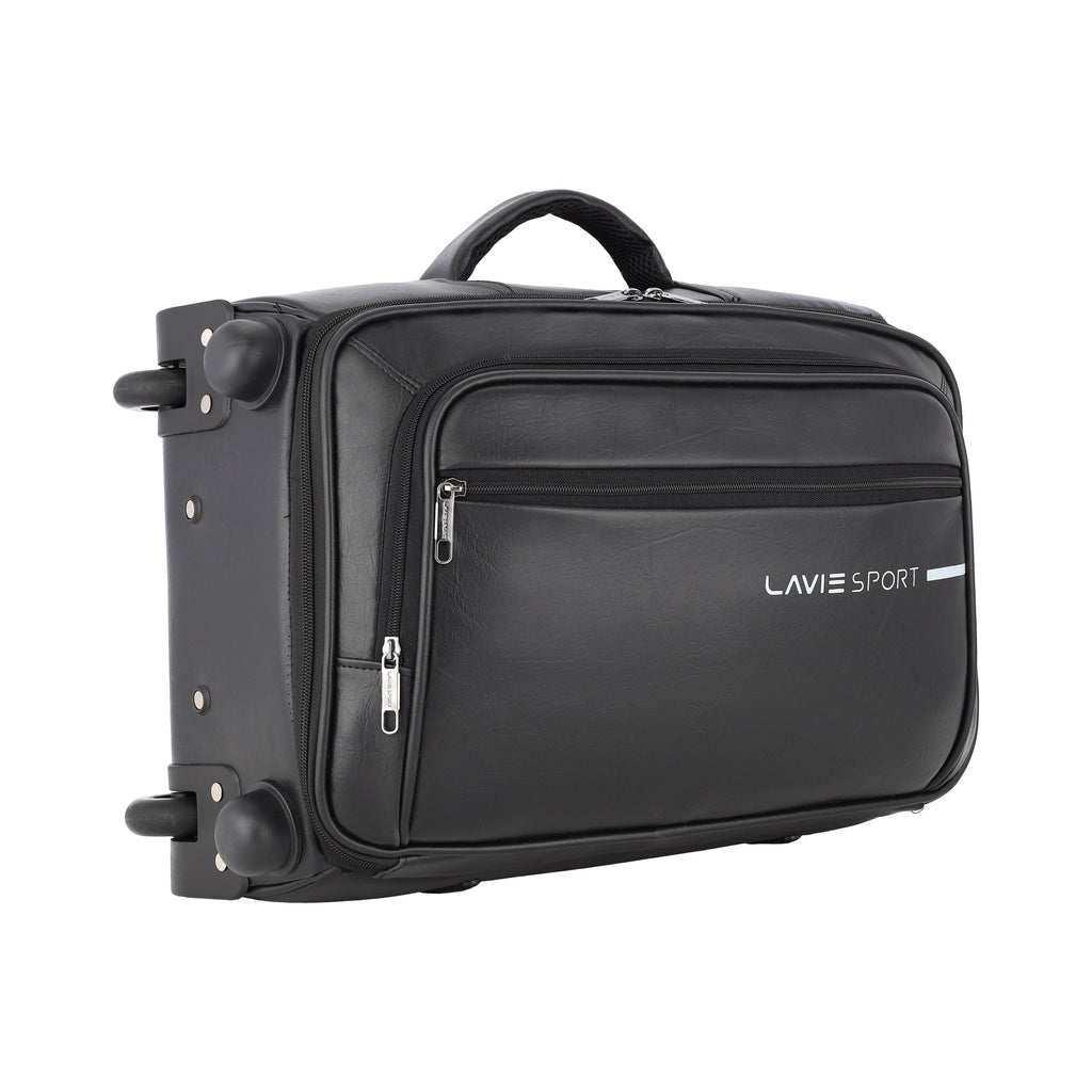 Lavie Sport 45 Cms Premium Majestic Overnighter Laptop Trolley | Luggage Bag Black - Lavie World