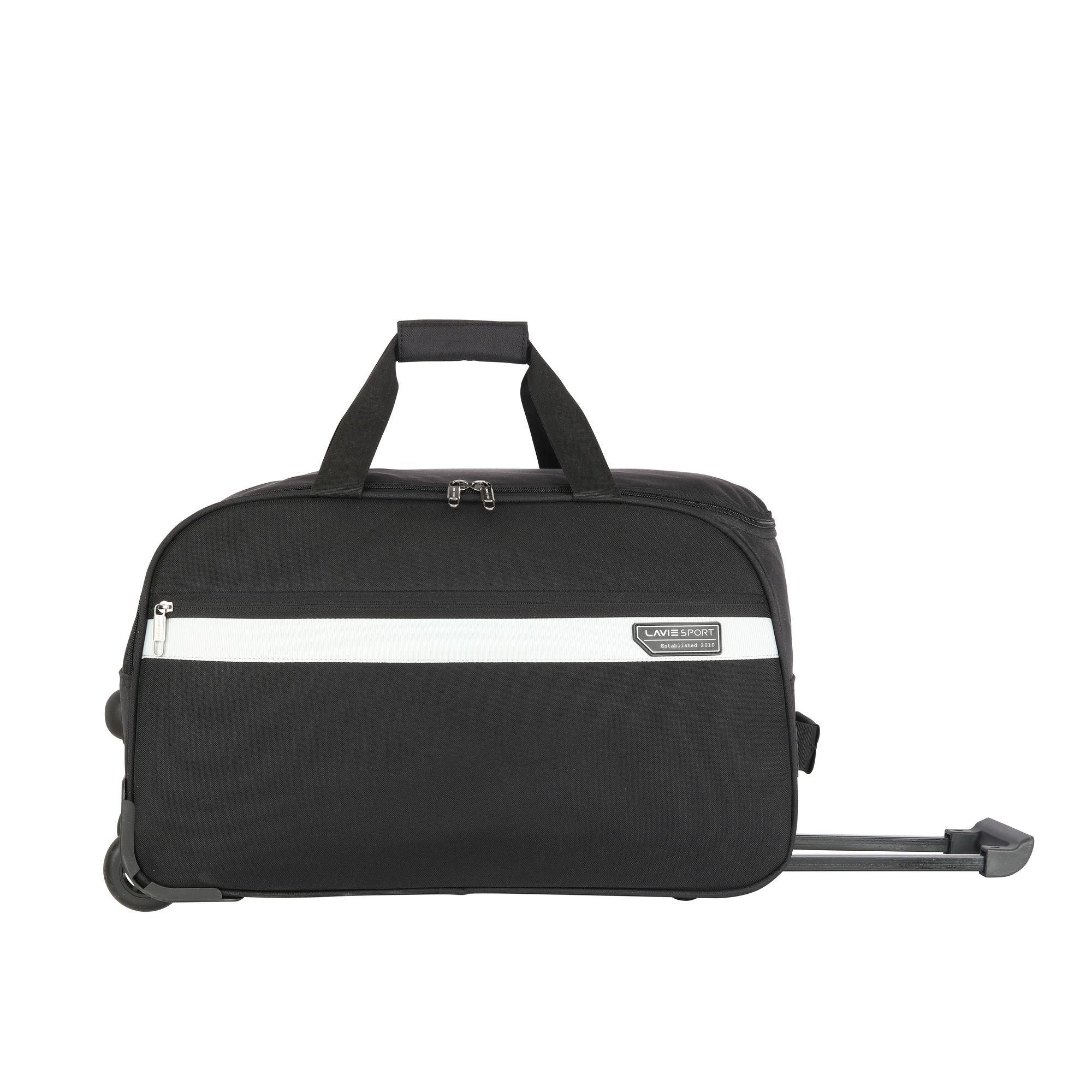 Lavie Sport Cabin Size 53 cms Meridian X Wheel Duffle Bag | Black - Lavie World
