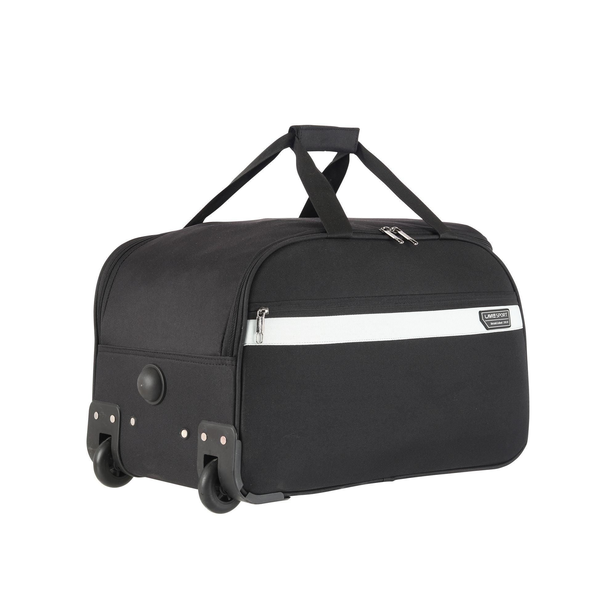 Lavie Sport Cabin Size 53 cms Meridian X Wheel Duffle Bag | Black - Lavie World