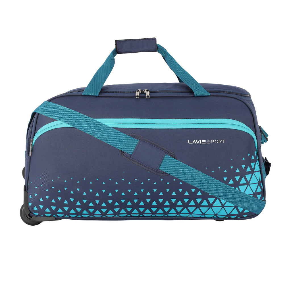 Lavie Sport Roar M Large Size 62 cms Wheel Duffle Bag For Travel | 2 Wheel Luggage Bag | Travel Duffle Wheeler Navy - Lavie World